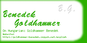benedek goldhammer business card